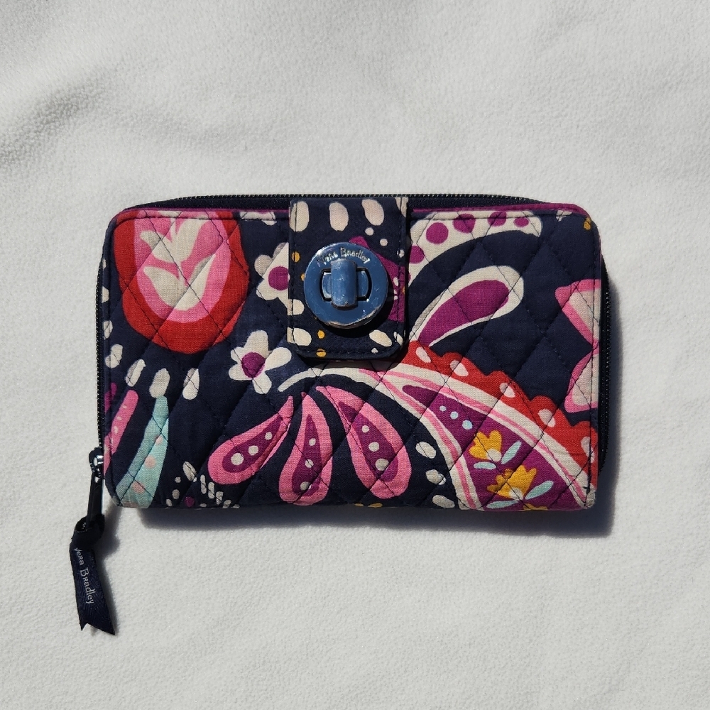 Vera Bradley RFID Turnlock Wallet in Painted Paisley
